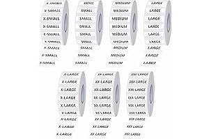 1750 Easy-Labeling Clear Clothing Size Stickers: Residue-Free and Tear-Resistant Garment Labels