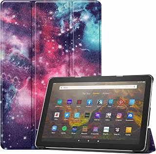 HoYiXi Case for All-new Fire HD 10 2021 & Fire HD 10 Plus 2021 Tablet Slim Leather Case Tri-Fold Stand Protective Cover for Fire HD 10 & 10 Plus (11th Generation, 2021 Release) - galaxy