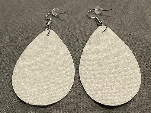 Miniatura 5 de Faux Leather Teardrop Earrings, Winter, Dangle Earrings, Silver, Gold, Rhodium, Preppy, Christmas, Stars, Frenchies, French Bulldogs, Santa, Pups