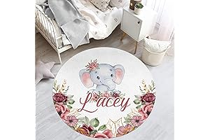 Customizable White Elephant Baby Rug: Unique Decor for Your Little One's Nursery