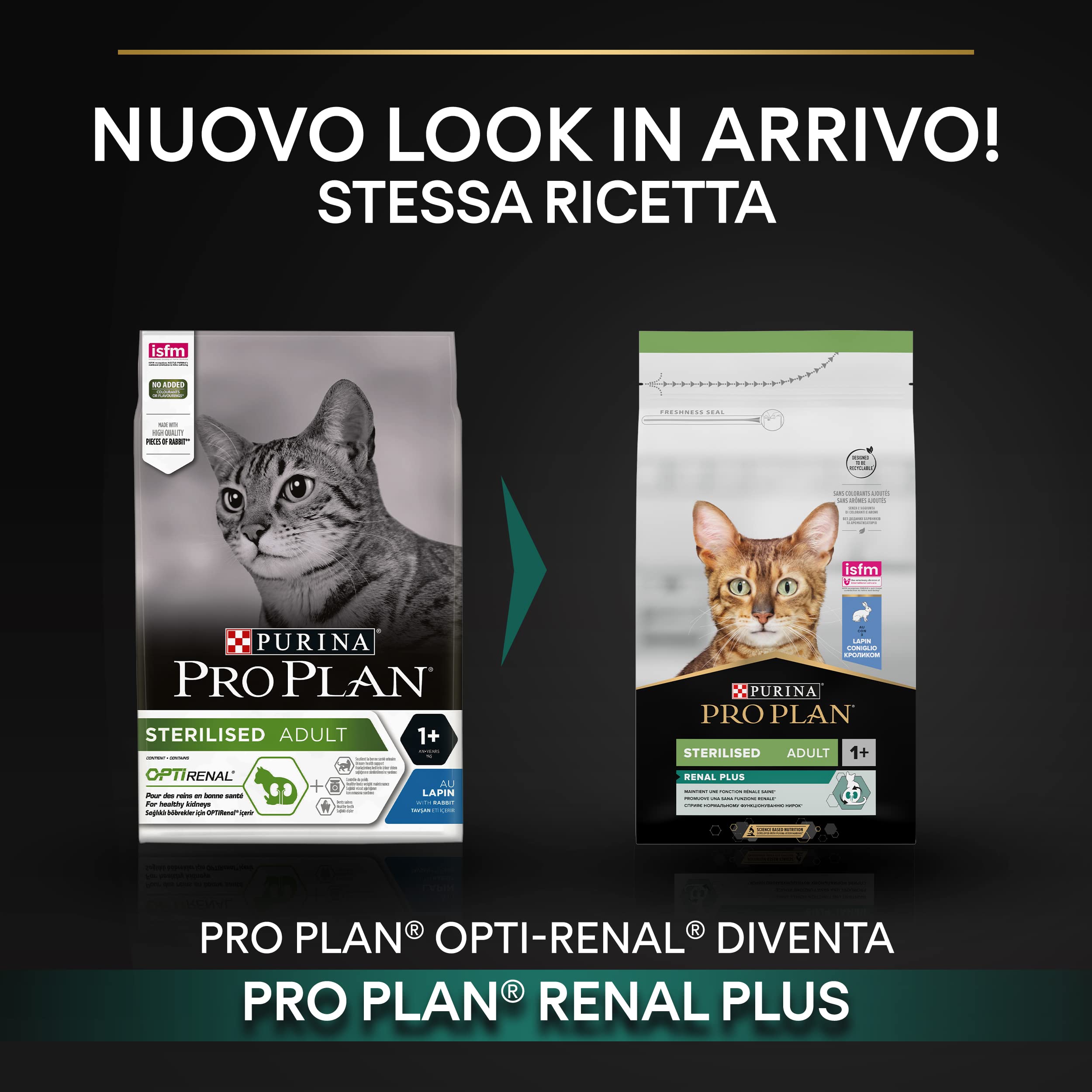 PURINA PRO PLAN Renal Plus Crocchette per Gatti Sterilizzati, Sacco da 10kg | Croccantini per Gatti Adulti Ricco in Coniglio