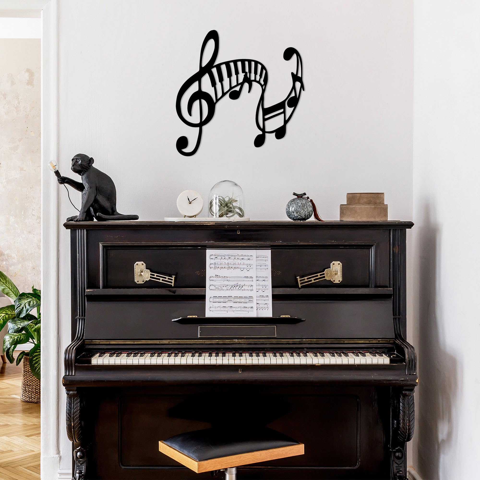 Hanah Home Stylish Black Decorative Metal Wall Accessory, 70 x 68 cm, 100% Metal, 1.5 mm Thickness, Easy Wall Mounting, Perfect for Modern Decor