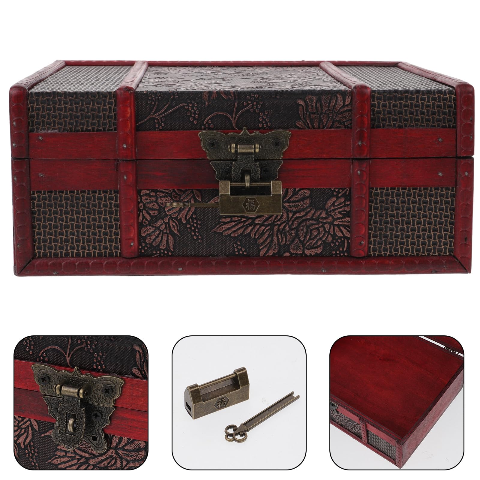 Alasum Bibelbox mit Schloss Dekorative Aufbewahrungsbox für Schmuck und Kleinigkeiten Vintage Holzbox Schützende Haushaltsbox für Zuhause und Kirche