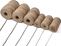 Vista 6 de Cordel de yute natural, cuerda de cáñamo de 328 pies de 1/4 de pulgada para envolver regalos, manualidades, plantas, jardín, Navidad, hecha a mano