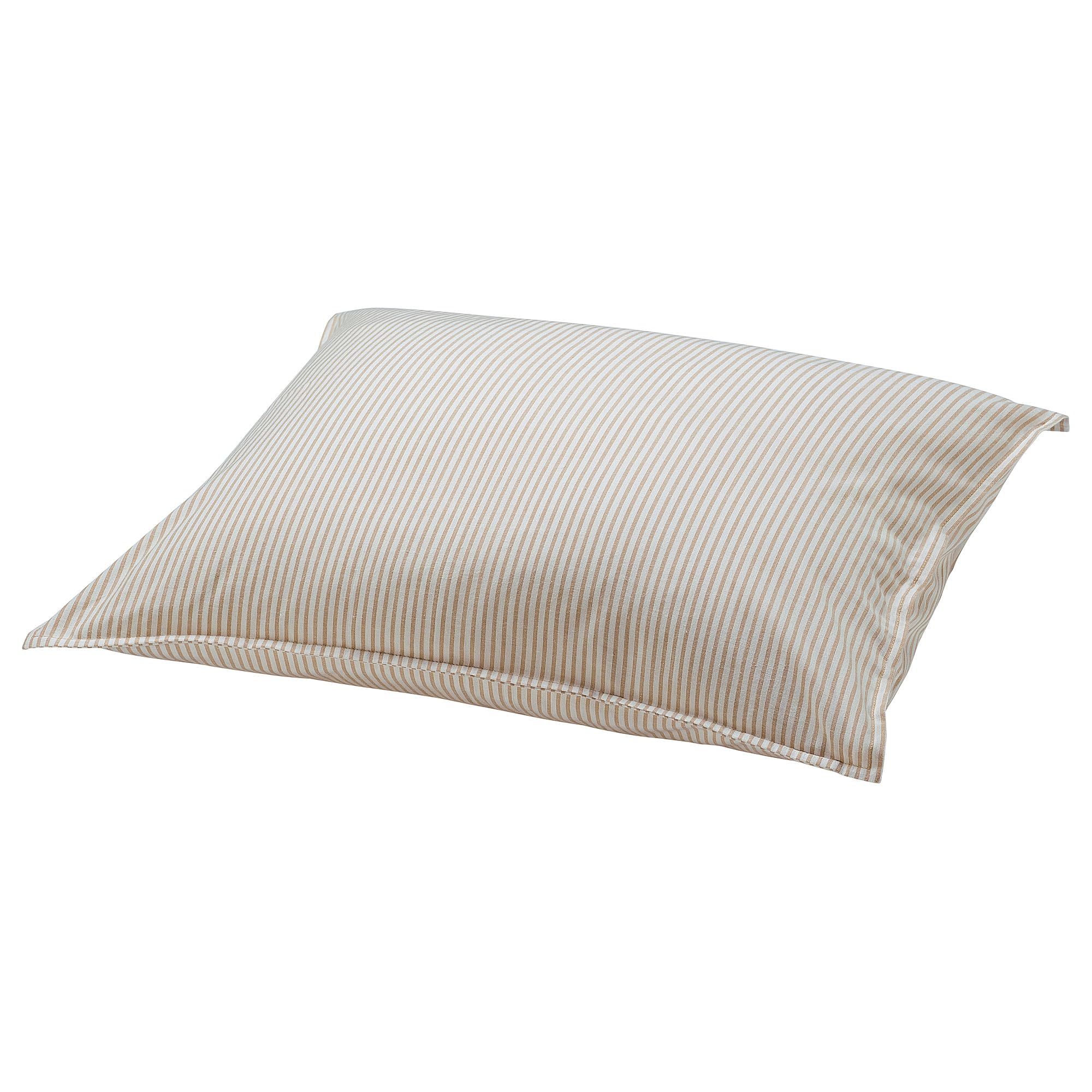 Taie d'oreiller SOLFIBBLA blanc beige rayé 50x60 cm pour lit