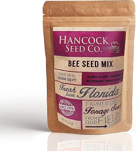 Hancock - Mezcla de semillas de abeja, mezcla sin OMG que produce coloridas flores productoras de polen y néctar, bolsa de 25 libras