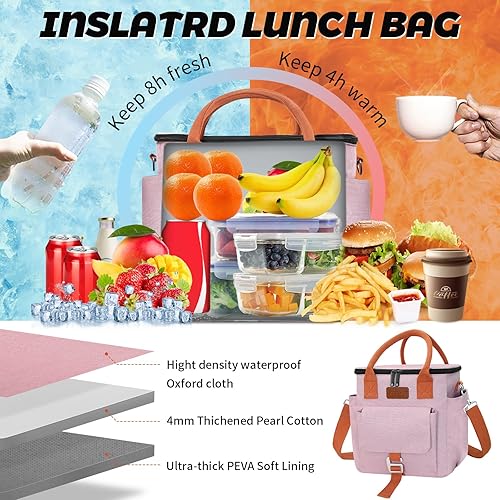 Miniatura 3 de Joymee Lonchera aislada para mujereshombres, lonchera impermeable para oficina, trabajo, picnic, playa, reutilizable, grande, a prueba de fugas, con