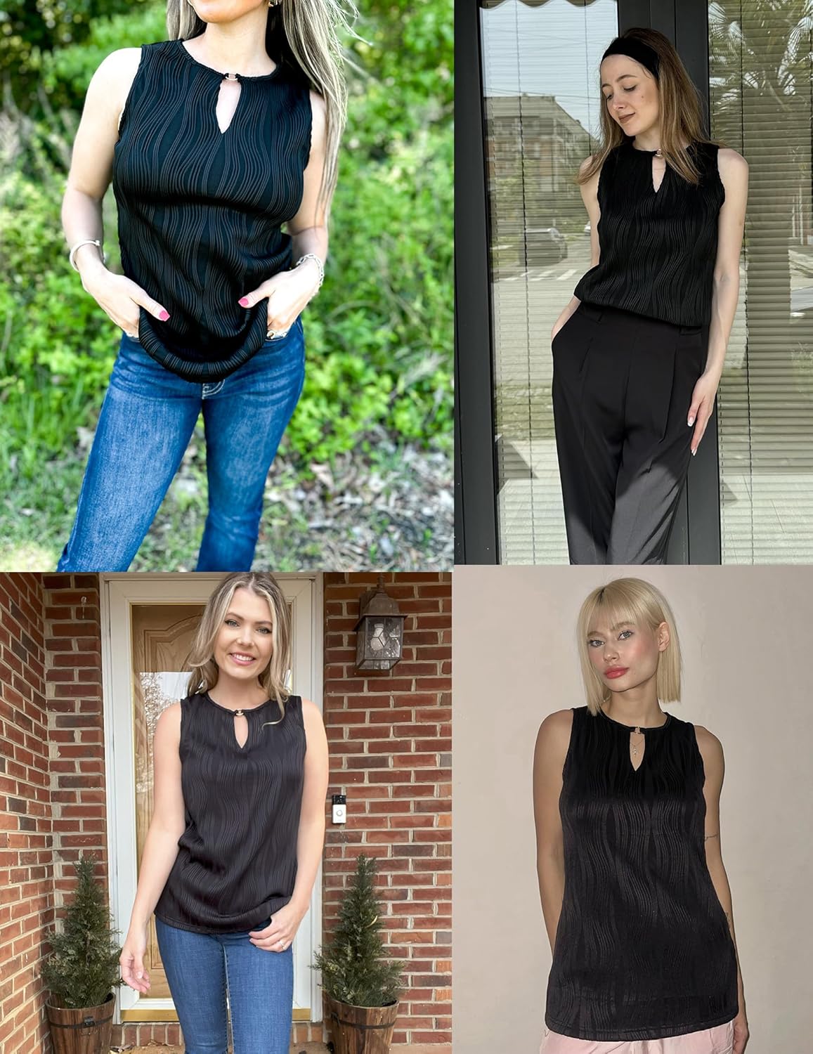 Zeagoo Tops for Women Trendy 2024 Tank Tops Keyhole Neck Sleeveless Blouses Summer Business Casual Basic Shirts - Image 2