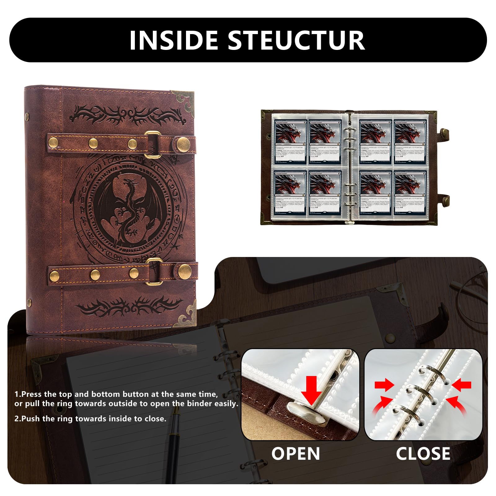 Raccoglitore di carte con 4 tasche, può contenere 240 carte per MTG, TCG, carte da baseball, carte da calcio, carte sportive, raccoglitore di carte da basket, album di carte da collezione premium