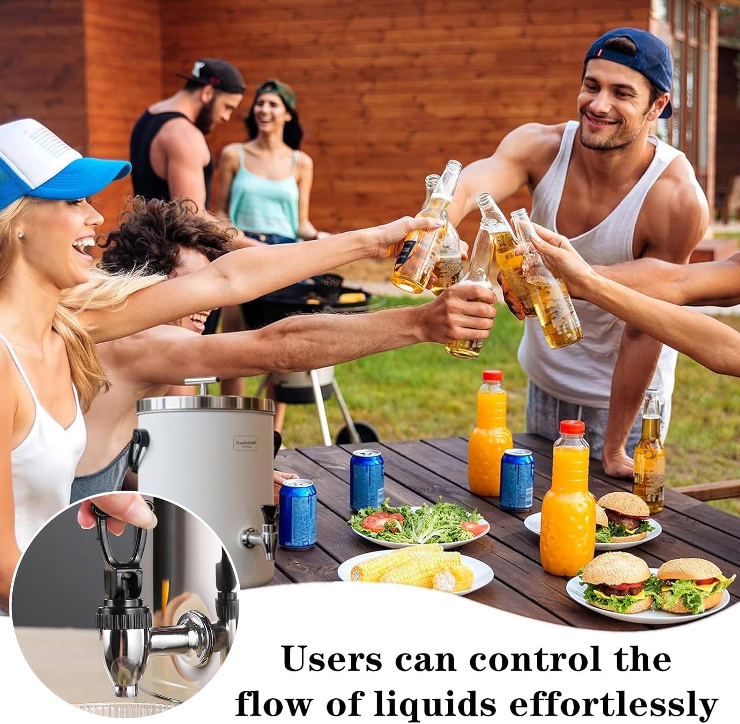1 Pcs Water Dispenser Spout Universal Stainless Steel Heat-Resistant Beverage Dispenser Spigot Replacement for Home Kitchen Party Banquet Outdoor Picnic