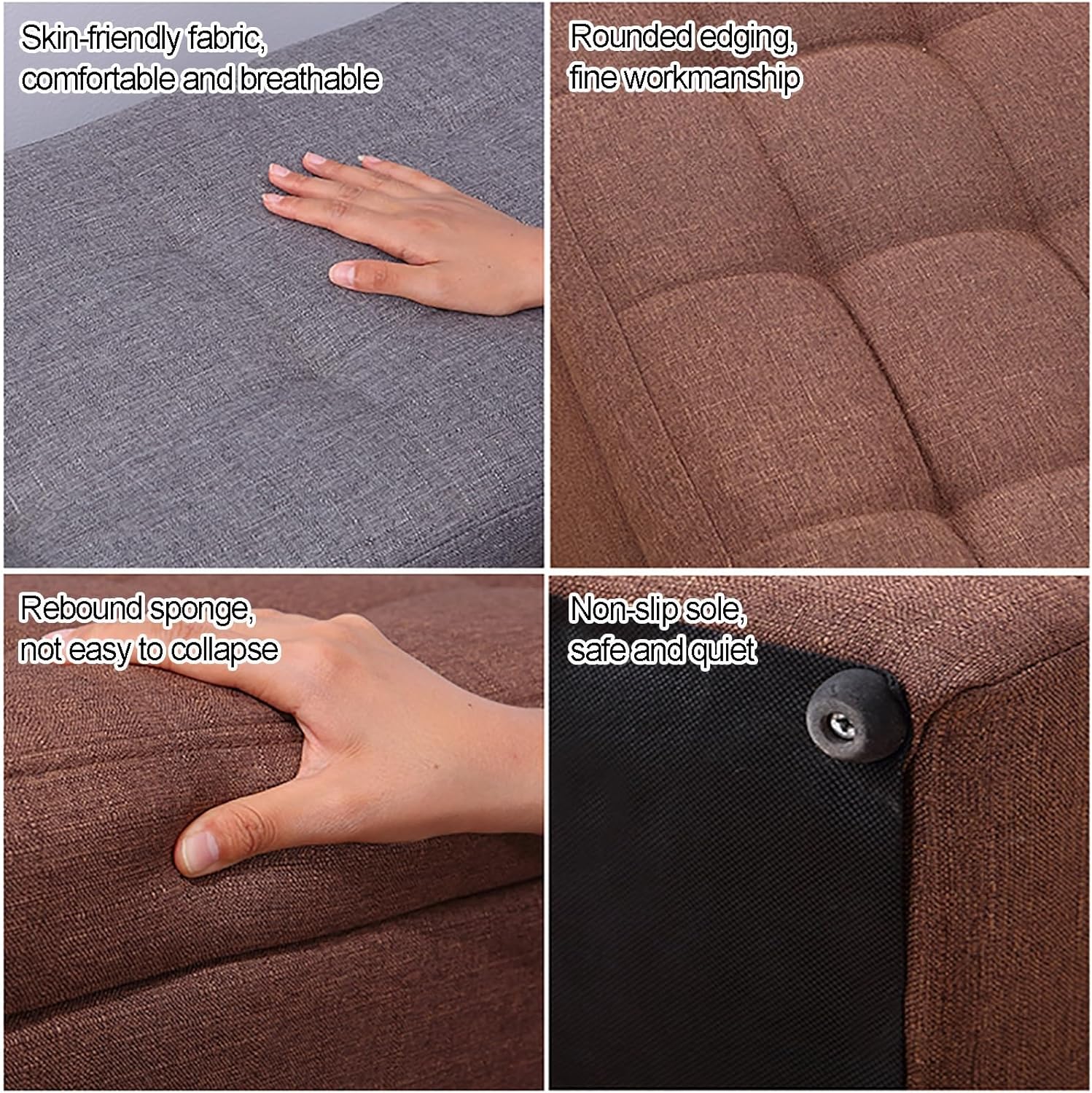 Storage Bench with Upholstered Seat Ottoman Shoe Rack Stylish Entryway Furniture for Living Room Bedroom and Hallway Versatile Green Storage Stool (40x40x40cm)