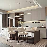 Vista 5 de VKNOW Juego de 2 Taburetes de Bar, Taburetes de Bar Tapizados de Altura de Mostrador, Taburetes Modernos de Mostrador con Patas de Madera para Isla