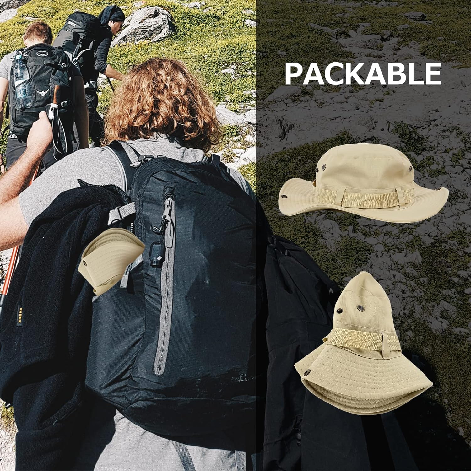 Surblue Boonie Sun Hat Windproof Fishing Hat UPF 50+ UV Protection for Hiking, Travel - Image 6
