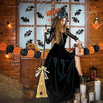 Amazon.co.jp: 魔女のほうき - 取り外し可能なハンドル付き