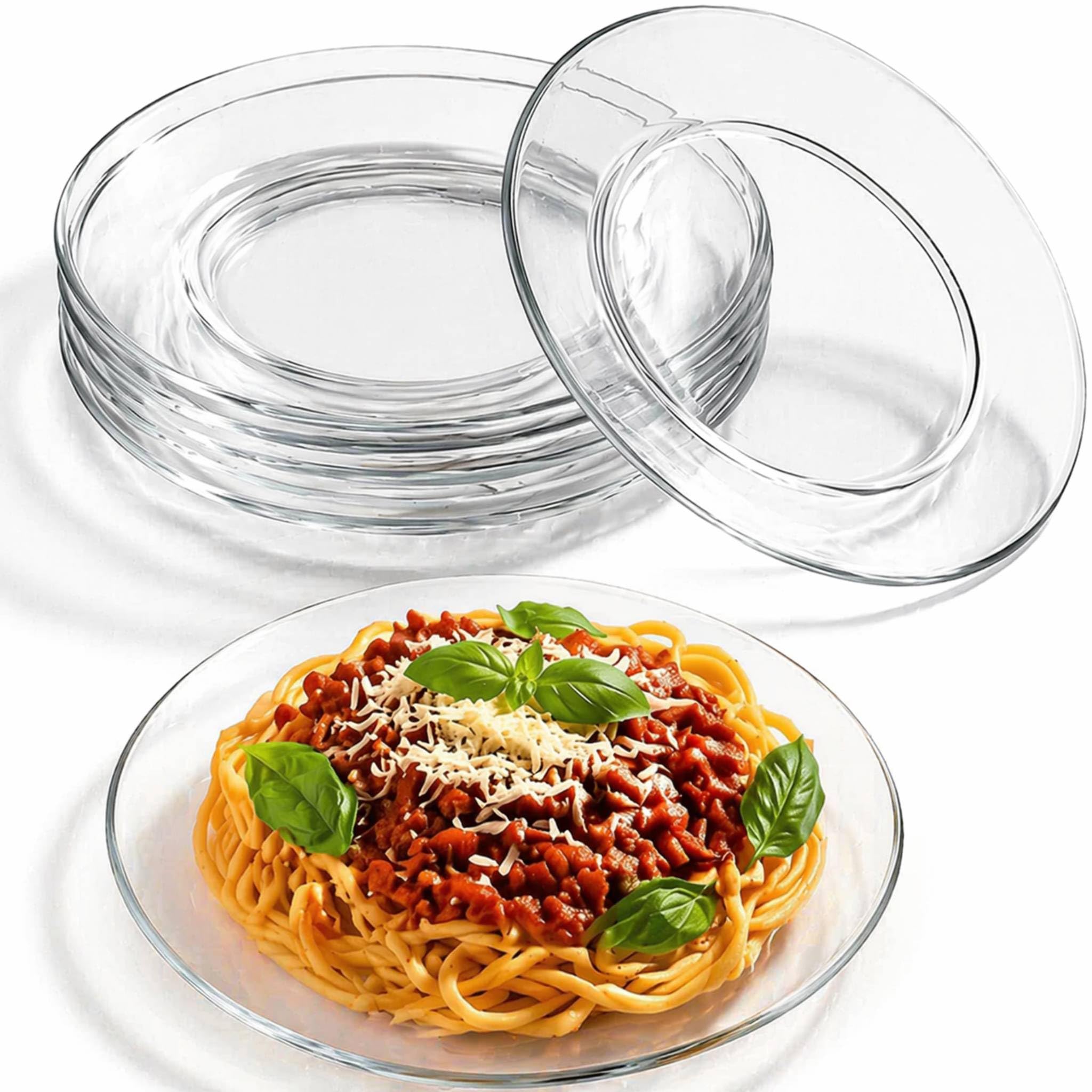 Photo 1 of WUWEOT 8 Pack Glass Dessert Plates, 7.5" Clear Salad and Appetizer Plates, Snack Fruit Dinner Serveware, Dishwasher Safe