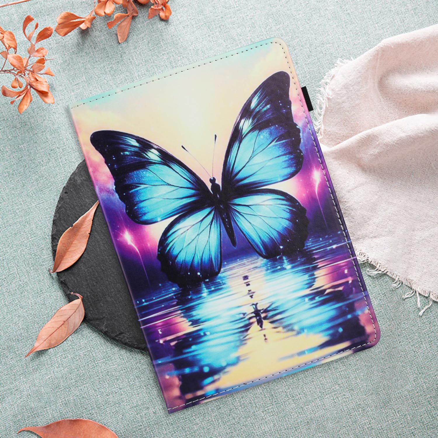 Etui do Samsung Galaxy Tab A11+ 11 cali 2025 SM-X310/SM-X315 LTE/SM-X236 PU skórzany rękaw magnetyczny stojak pokrowiec portfel tablet etui ochronne do Galaxy A11 Plus cień motyl