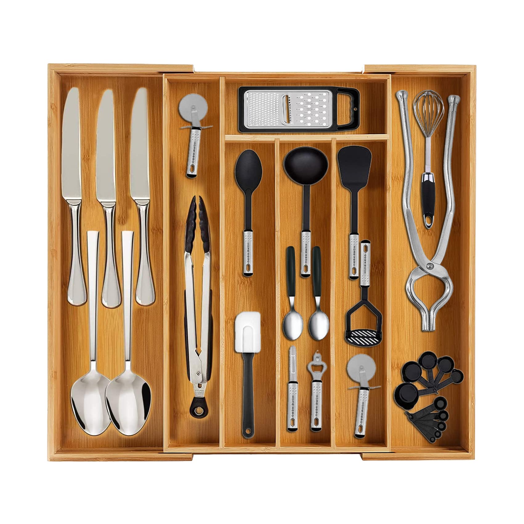 Buy SmartSlide Bamboo Cutlery Tray For Kitchen Drawer/Expandable