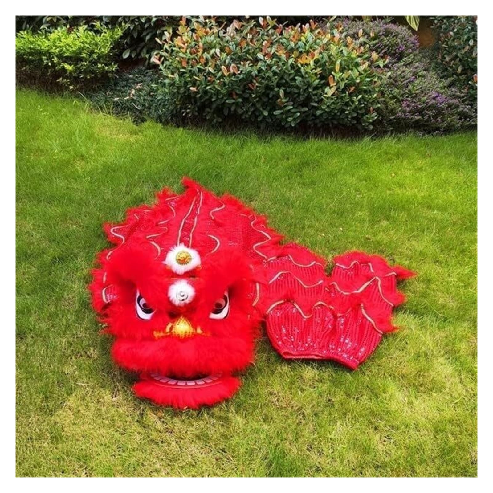 CVdrtyED Lion Dance Costume 6in Chinese Lion Dance Spring Festival Celebration Opening Outdoor Traditional Mascot Performance Dragon(Rosso)
