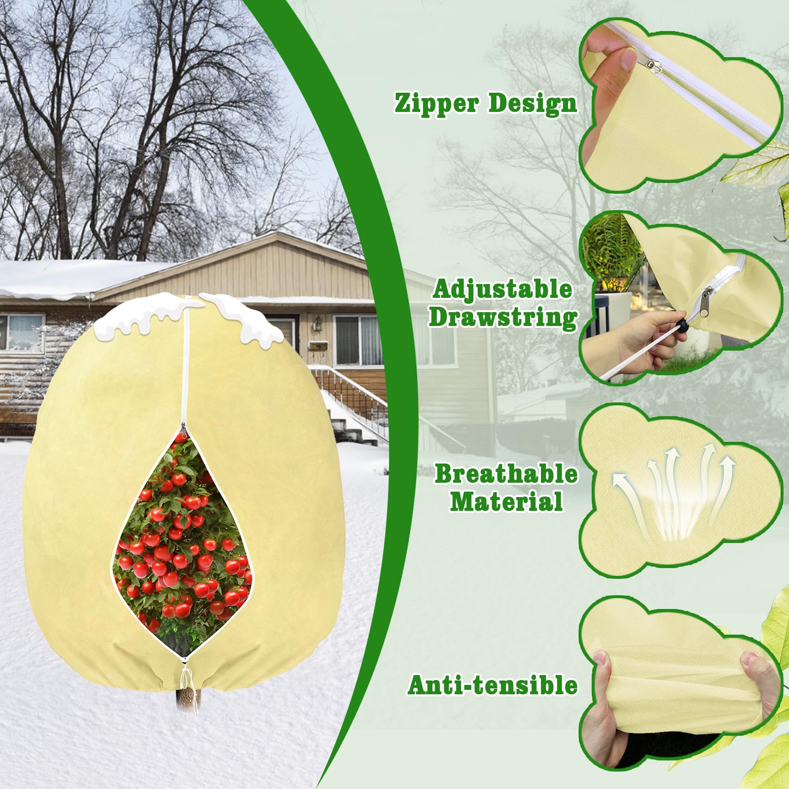 Snapklik.com : Evoio Plant Covers Freeze Protection, 6 X 7 Ft 3 Oz/yd2 ...
