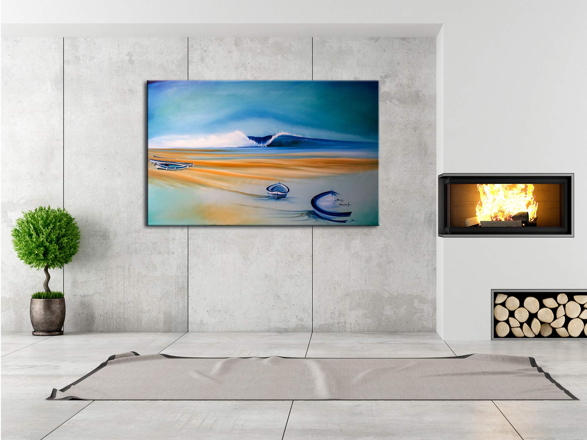 DECLINA, Quadro Decorativo da Parete per Soggiorno Moderno, Quadro Decorativo da Parete, riprodotto su Tela, 50 x 30 cm
