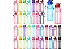 Tioncy 50-Piece Leakproof Bulk Water Bottles for Kids and Adults