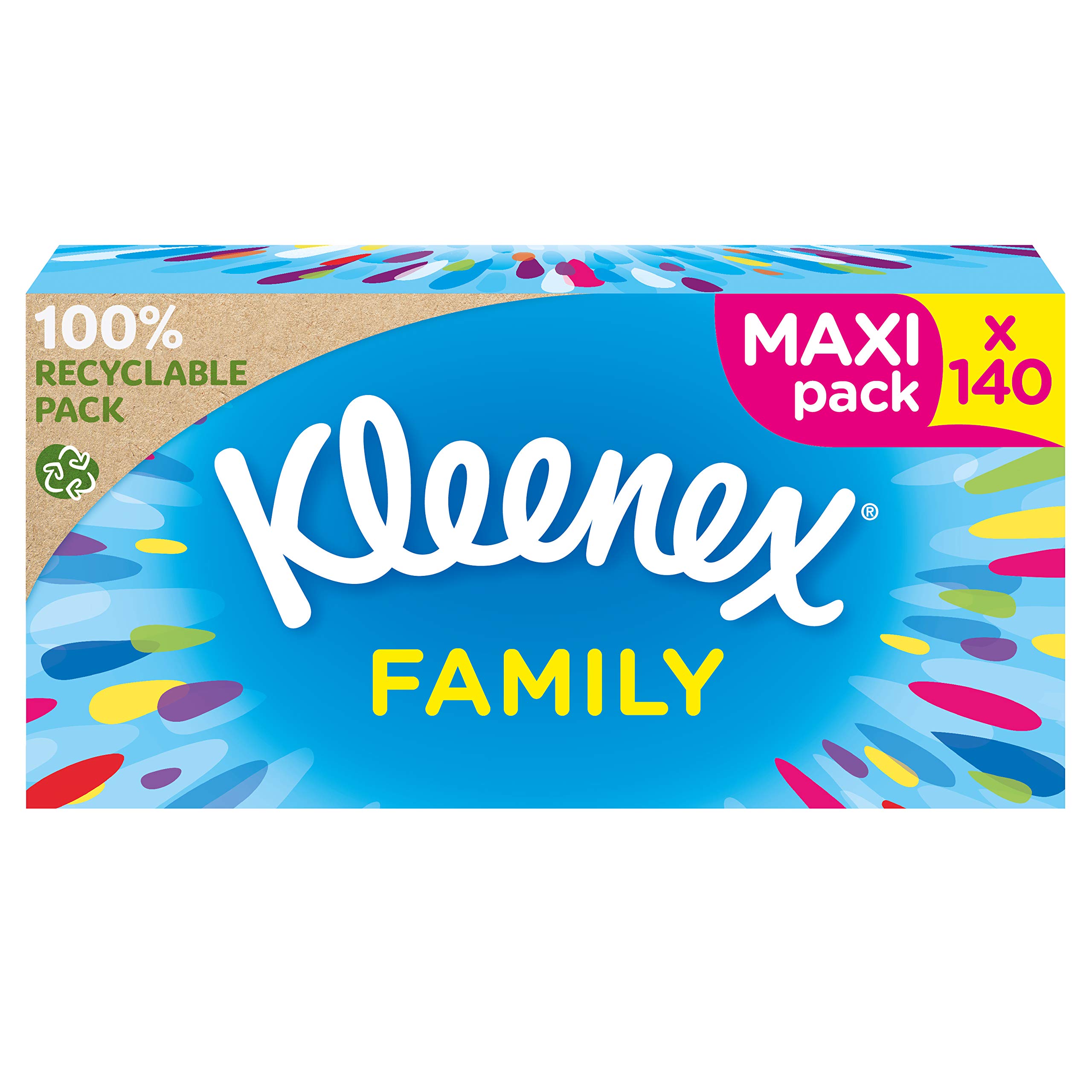 Tessuti Kleenex Family - 1400 fazzoletti - 10 x 140 pezzi - Confezione regalo