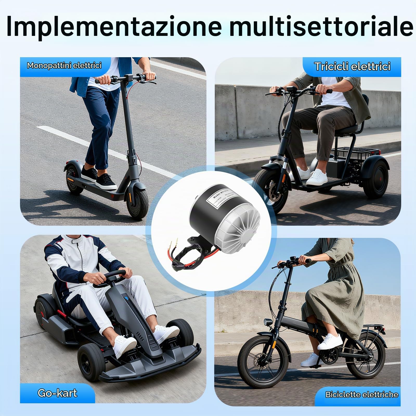Motore a spazzole, 36 V, 350 W, motore elettrico a magnete permanente, impermeabilità IP54, velocità nominale 2750 giri/min, portata 100 kg, per scooter elettrici, bici elettriche e moto elettriche