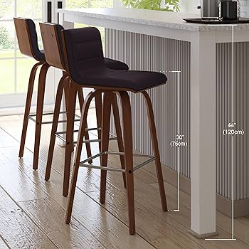 ブラウンレザー バースツール 約75cm バースツール ダークブラウン【別送品】 | 椅子・チェア