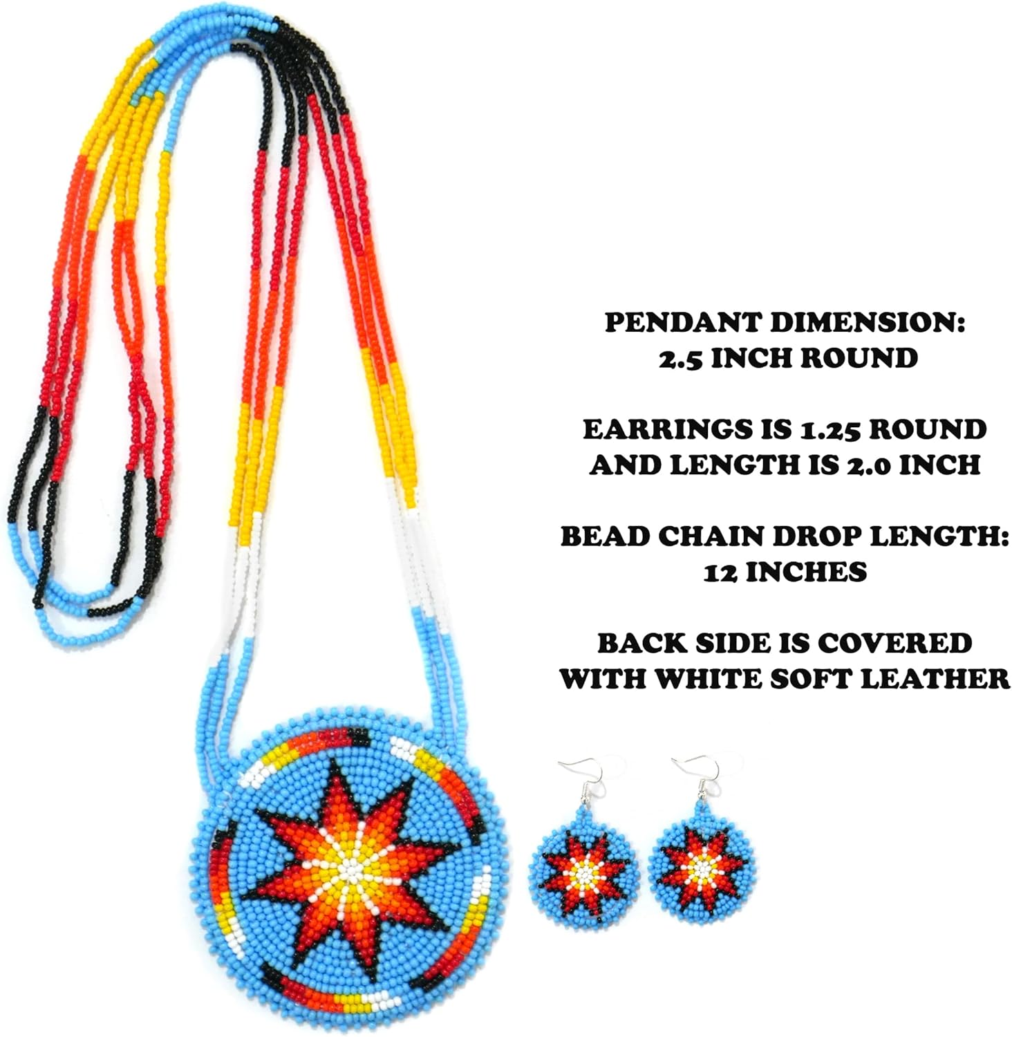 Handmade Native American Style Tribal ethnic Seed Bead Beaded Layered Medallion Necklace