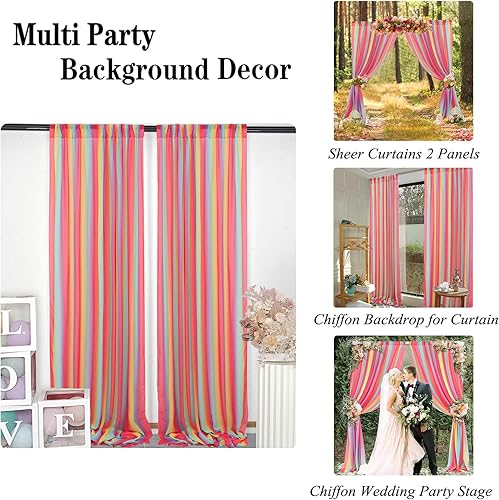 Miniatura 10 de DUOBAO 2 paneles de cortina de gasa de 29 x 96 pulgadas, cortinas de gasa para boda, cortinas de playa para sala de estar, cortina de gasa para