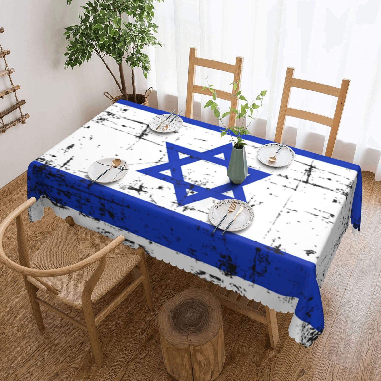 SMAZDFXX Israel Flag Israeli National Flag 54 x 72in Table Cloth,Polyester Rectangle Tablecloth for Kitchen Dining