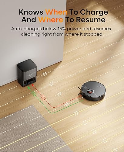 Miniatura 6 de Robot Vacuum and Mop Combo with Self-Emptying, Robotic Vacuum Cleaner 6000Pa & LiDAR Navigation, 180 Mins,90 Days Capacity, Home Mapping, for Pet
