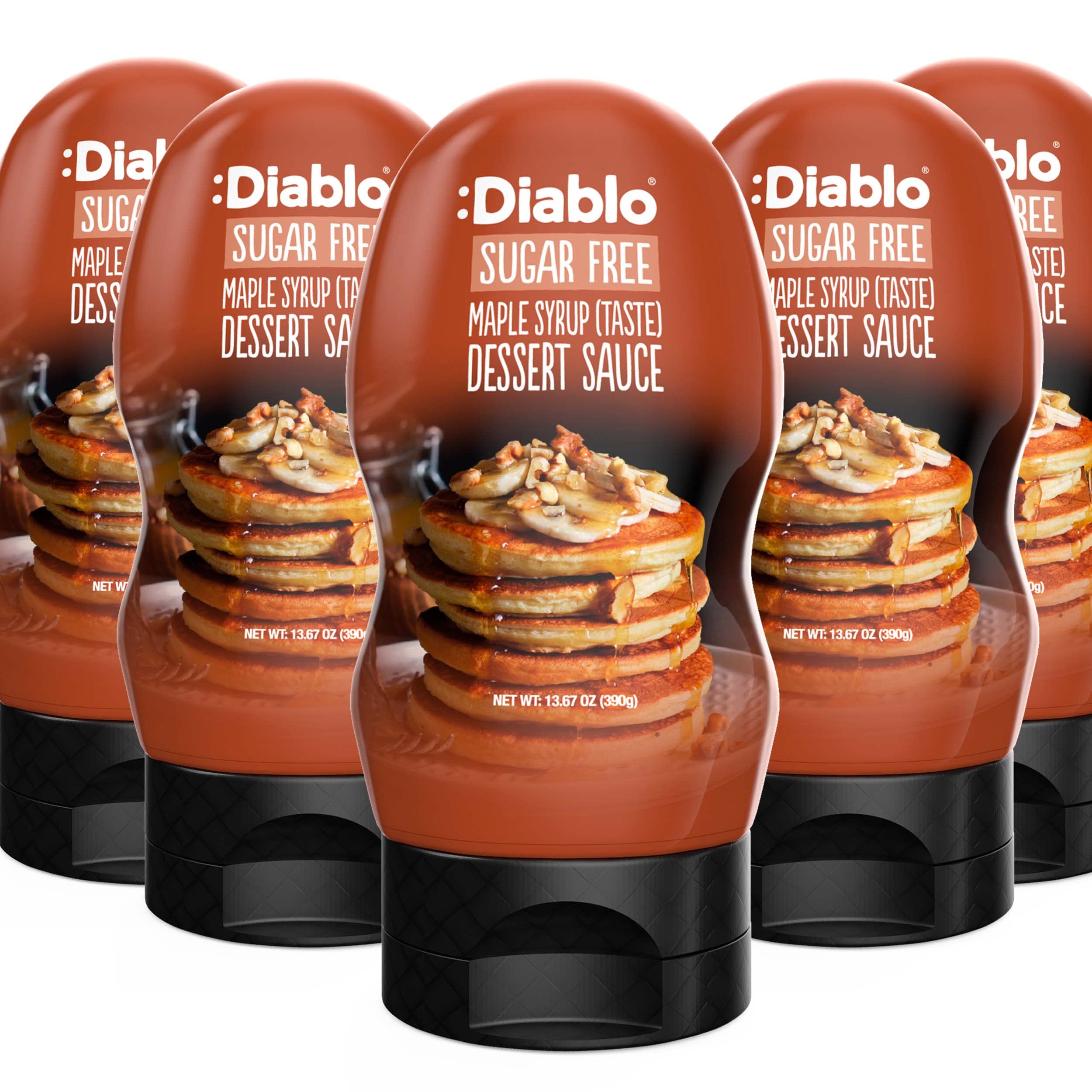 Diablo Maple Syrup Dessert Sauce | Sugar Free | Gluten Free | Diabetic Friendly | Hamper Available - Perfect for Gifting | 390g