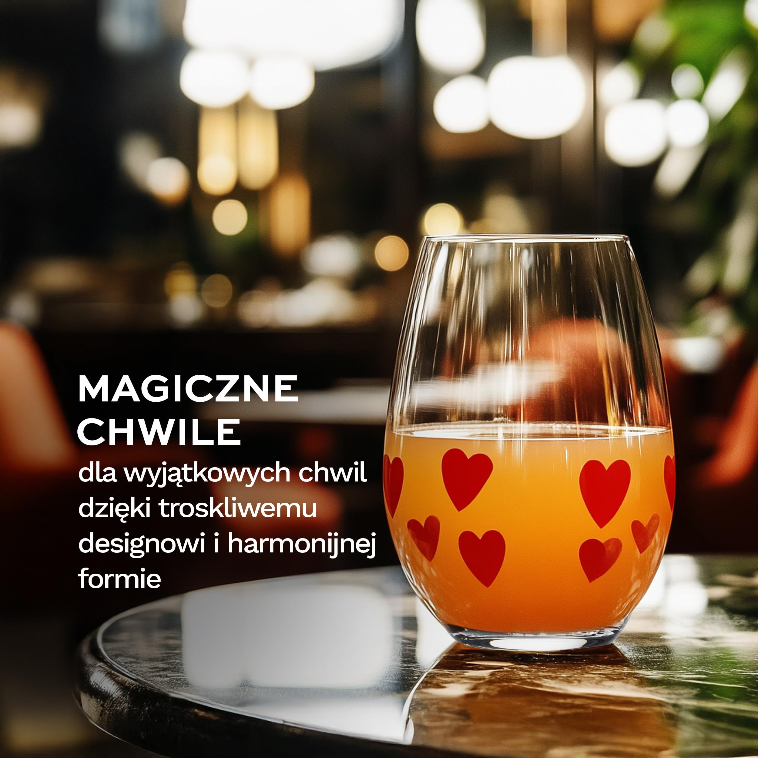 Stölzle Lausitz L'Amour Szklanki Czerwone Zestaw 6 szt. 335 ml – Eleganckie Szklanki do Wody z Motywem Serca – Kryształowe Szklanki do Soku – Nadające się do Zmywarki i Odporne na Uszkodzenia