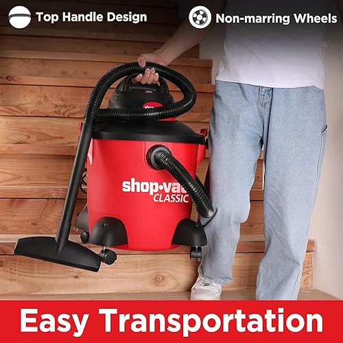 Miniatura 3 de Shop-Vac Aspiradora húmeda/seca HP de 8 galones y 4.5 picos, función 3 en 1 con filtro, manguera y accesorios, ideal para lugar de trabajo, garaje,