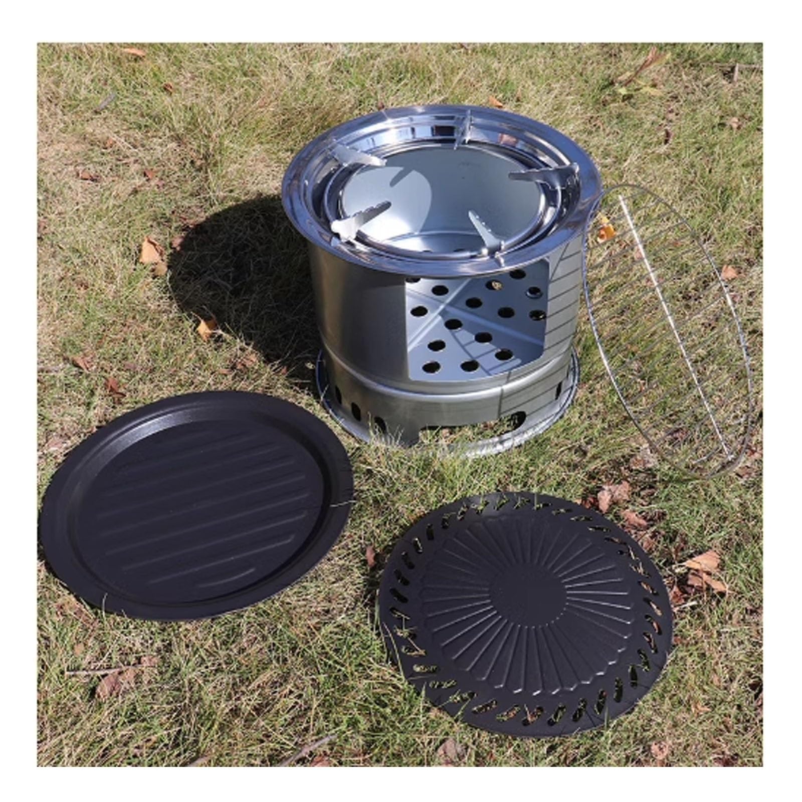 Poêle à bois de camping multifonctionnel, pliable, pliable, for barbecue, coupe-vent, for l'extérieur, for pique-nique