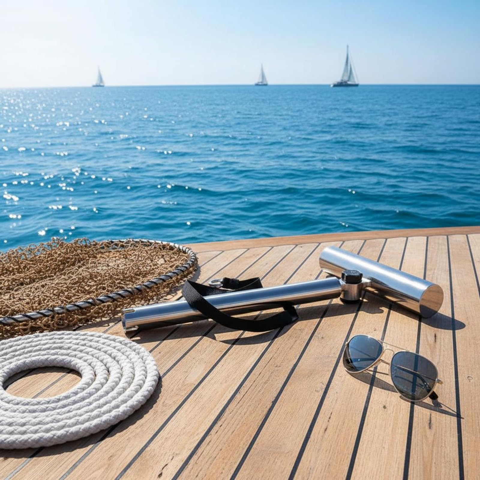 Portacanna da Barca Portacanna Regolabile Supporto Canne da Pesca Reggicanne Barca Acciaio Inox 304 Orientamento Variabile Installazione Affidabile Adatto per Barca Yacht Costiera
