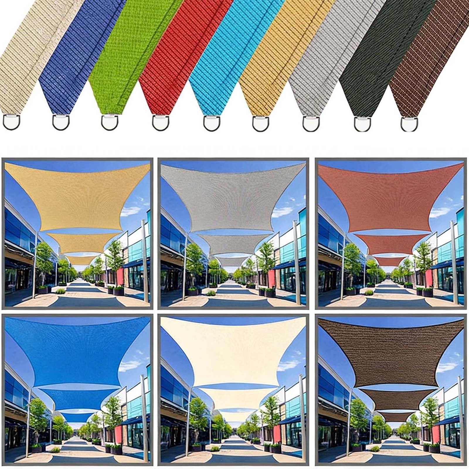 Żagiel Przeciwsłoneczny 195 x 195 x 195 cm HDPE Z 90% Filtrem Uv, Oddychająca, Z Luźną Liną Żagiel Ogrodowy, Zadaszenie Tarasu, Trójkątny Zadaszenie Na Baseny, Imprezy, Niebieskie niebo