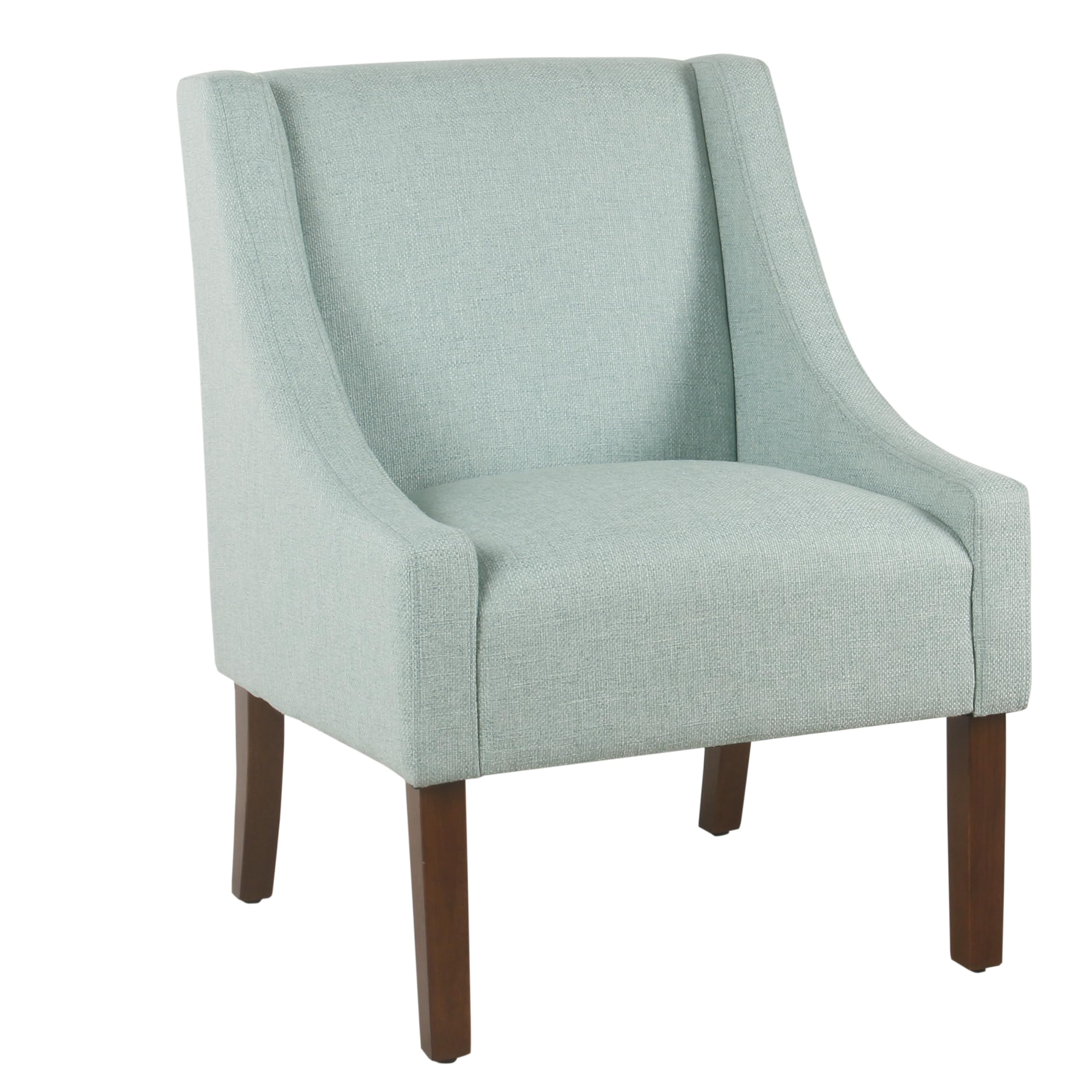 Homepop Home Decor | Upholstered Classic Swoop Arm Accent Chair | Accent Chairs for Living Room & Bedroom | Decorative Home Furniture, Aqua