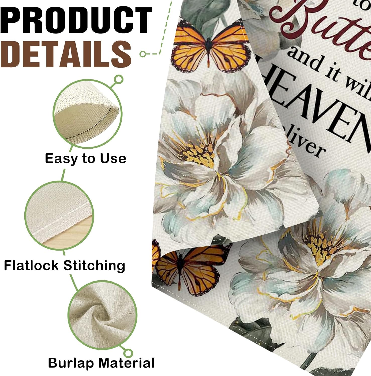 Dyrenson White Peony Flower Memorial Decorative Garden Flag, Whisper I Love You to a Butterfly Yard Outside Home Decorations, Floral Burlap Cemetery Outdoor Small Decor Double Sided 12 x 18 - Image 4