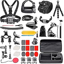 Kit de accesorios para cámara de acción 50 en 1 compatible con GoPro Hero 12 11 10 9, DJI OSMO 4 3 2, Insta360 X3 X2 GO 3, SJCAM, DBPOWER, Campark, Sony Sports DV