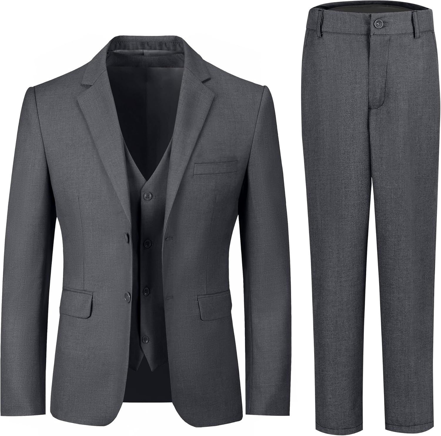 Boys Formal Suit Set Kids 3 Piece Suit Jacket Vest Pants Set Toddler Ring Bearer Outfit Wedding Prom Tuxedo Suits