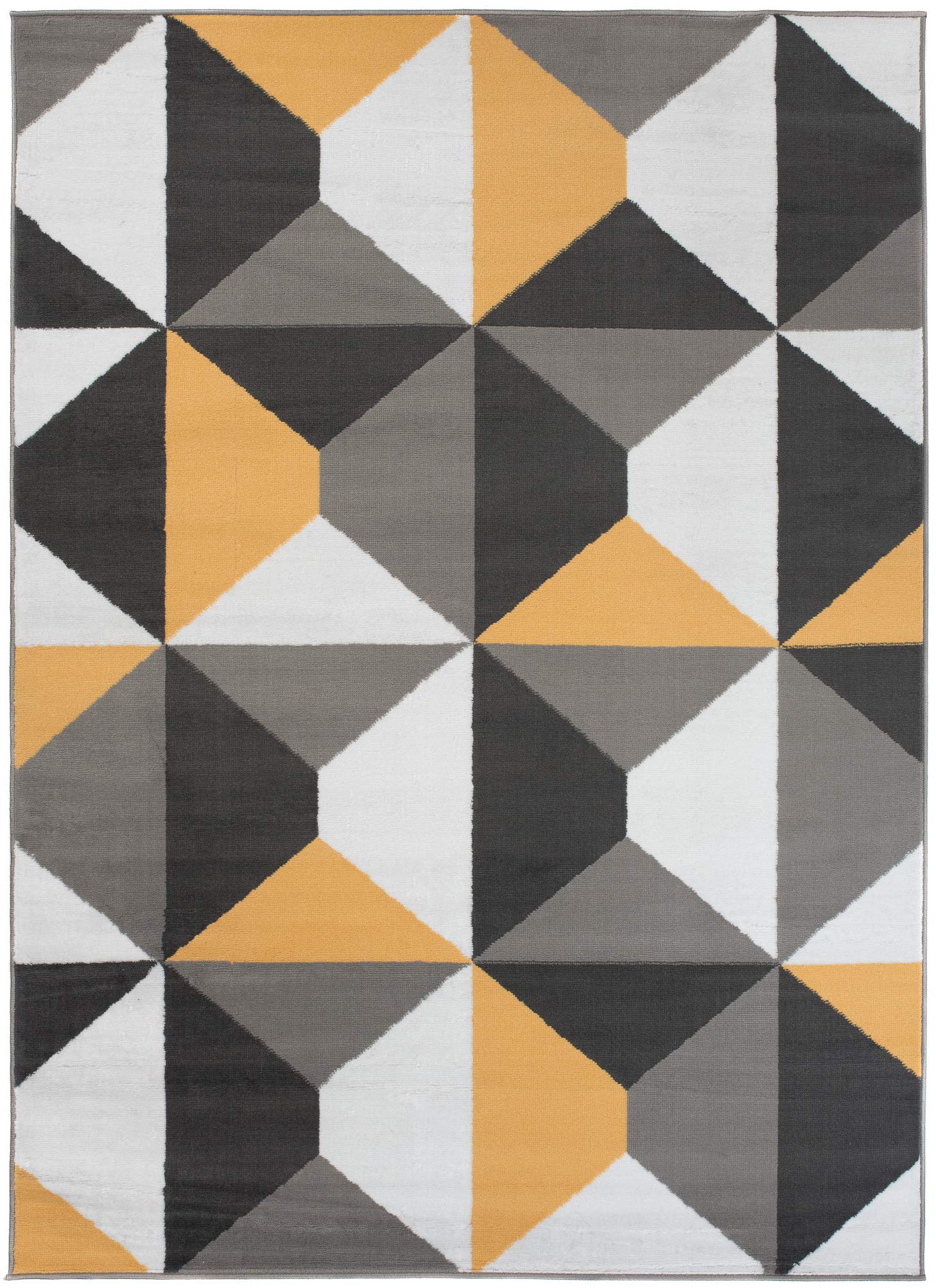 Mazovia Tappeto Salotto Moderne e Classico Pelo Corto - Tappeti Soggiorno Turchi Originali - Tappeti Camera da Letto - Tappeti Salotto Grandi Dimensioni - Grigio Giallo 160 x 220 cm