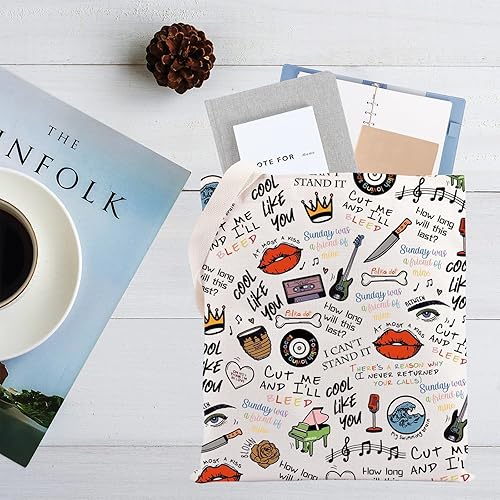 Miniatura 5 de CMNIM Music Band Gift Album Character Inspired Tote Bag Singers Merch Song Lyric Gift for Band Fans Music Retro Travel Bag