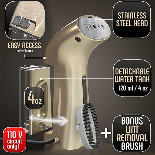 Miniatura 6 de Vaporizador de Ropa de Tamaño de Viaje Compacto para Prendas de Viaje y Hogar Seguro para Cualquier Tela - Vaporizador de Ropa Portátil de Mano