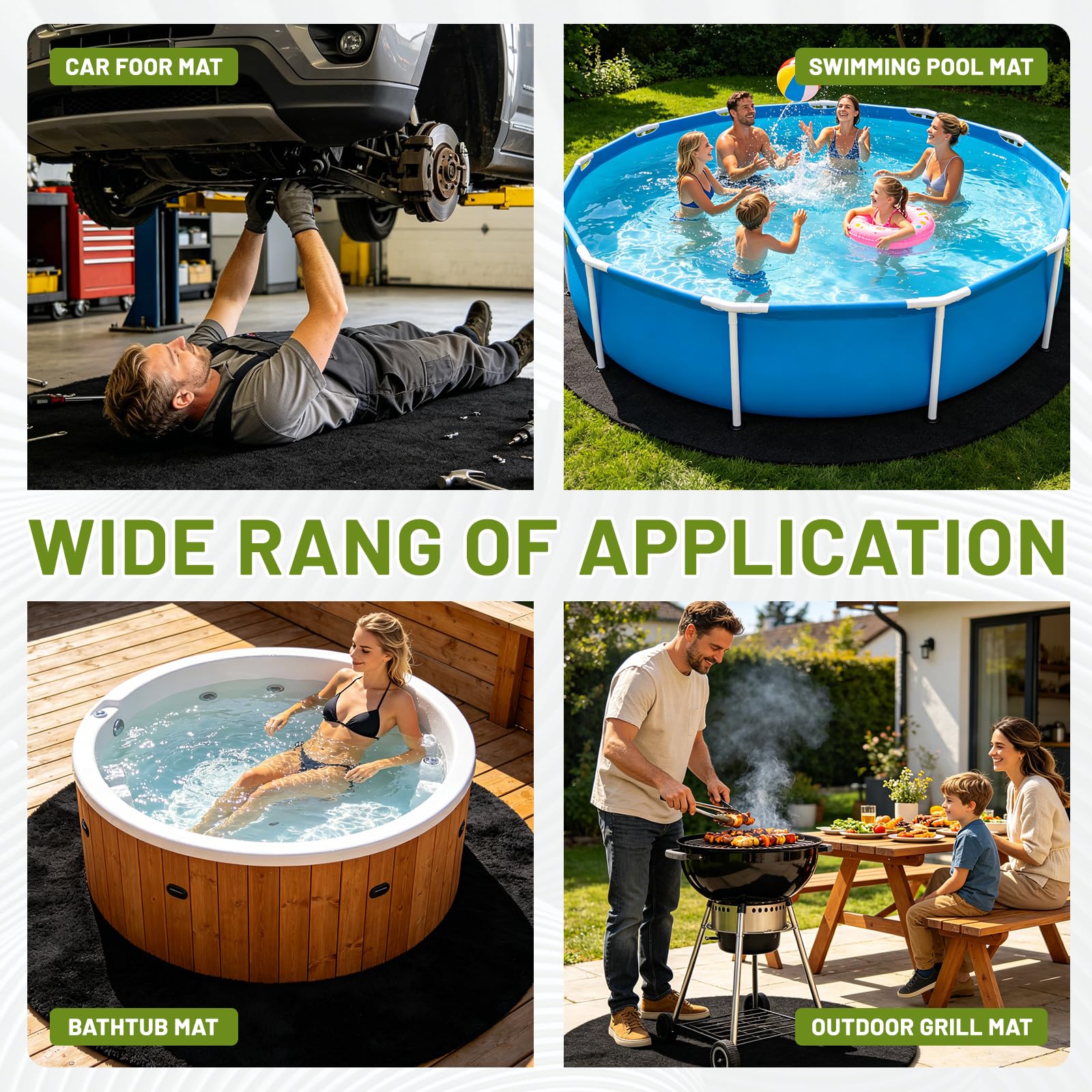 Mineup Lona De Suelo Para Piscina, 4m Tapiz Suelo Piscina, Base Para Piscina Redonda, Antideslizante, Resistente a La Rotura, Aislante Del Calor, Almohadilla Para Revestimiento De Piscina