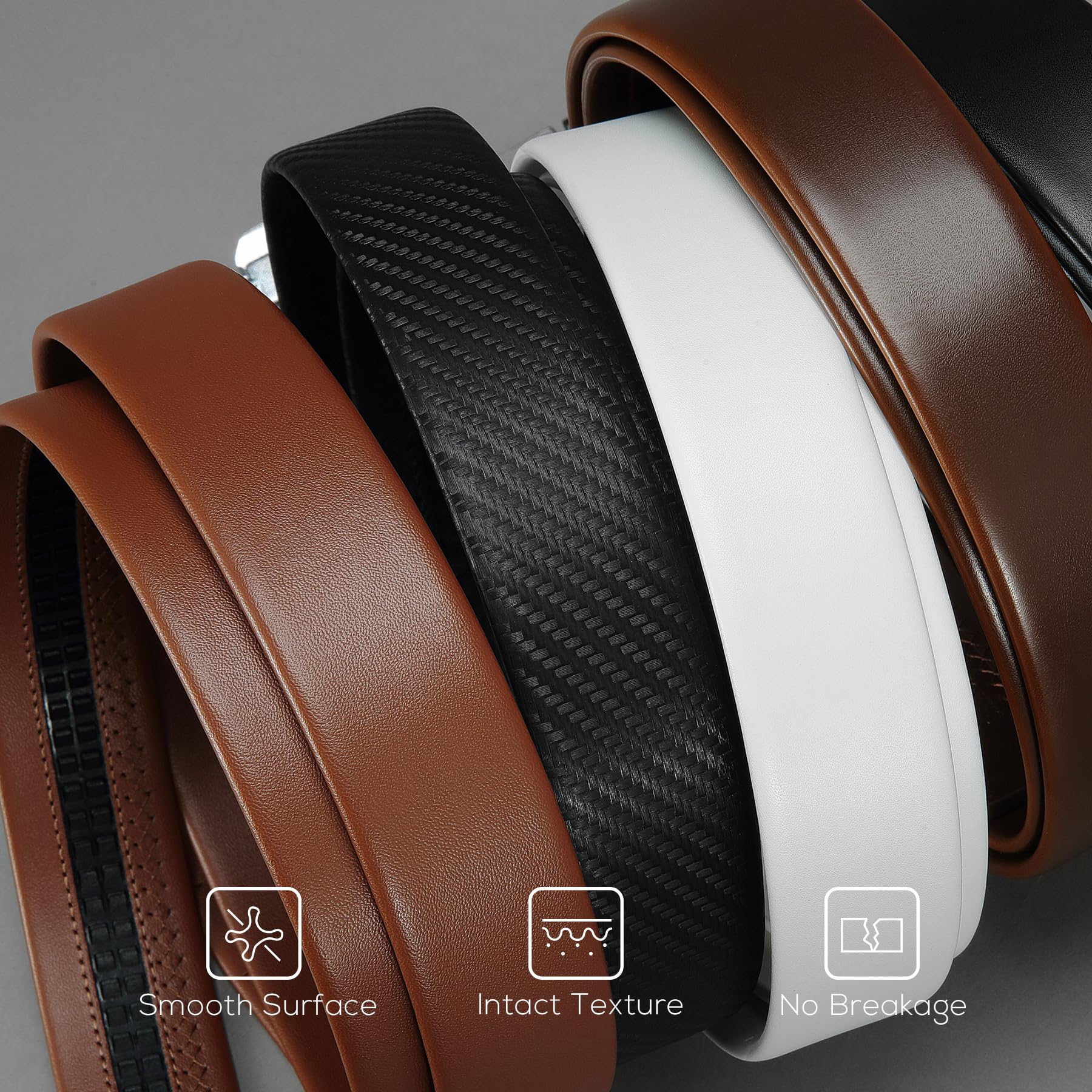 Leather Ratchet Belt, Mens Dress Belt, Slide Brown Belt