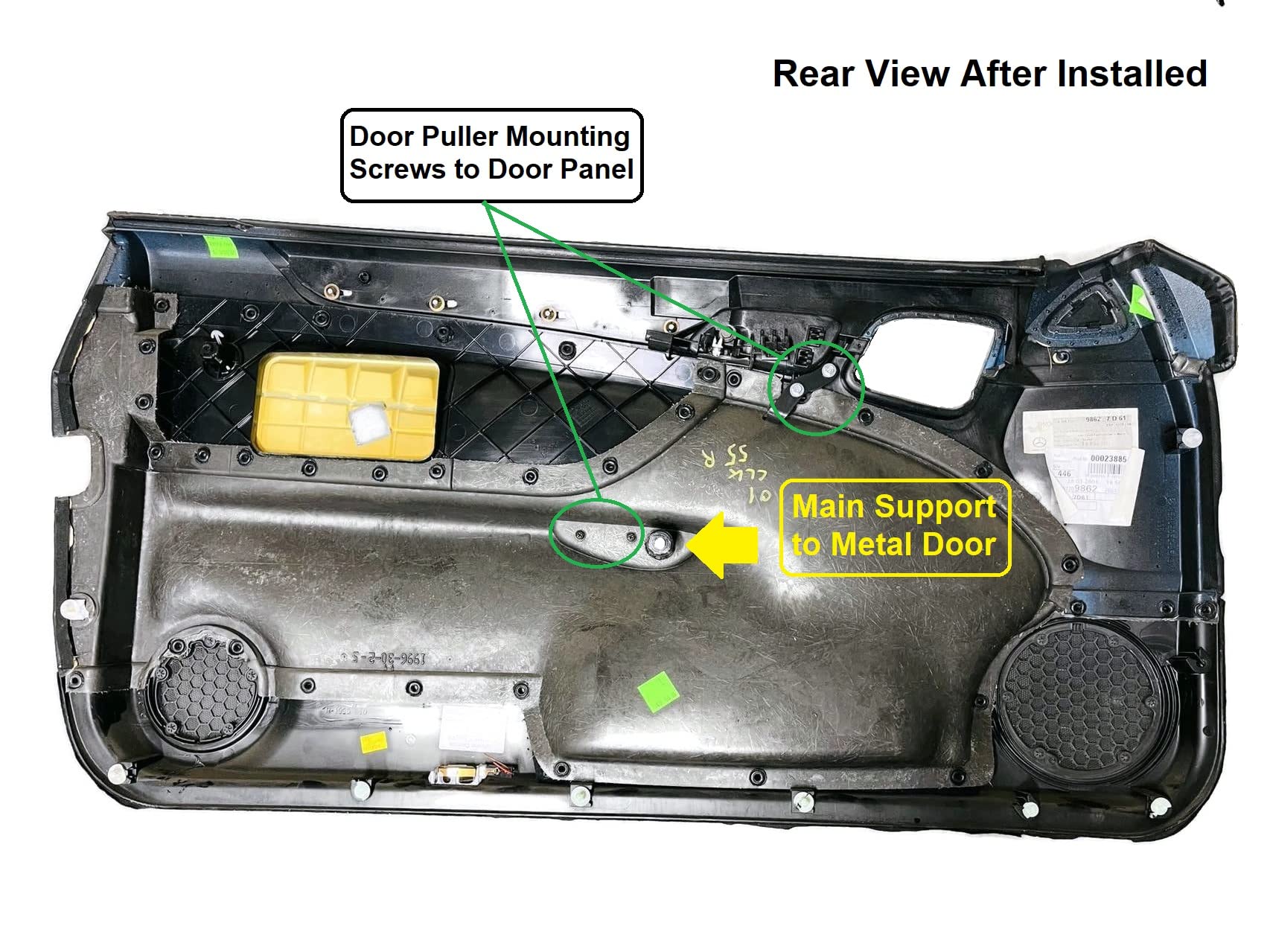 Interior Door Handle Puller For Mercedes CLK W208 (98-03) – Driver Side Left – Black Plastic