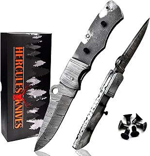 Custom Hand Forged Damascus Steel Blank Blade Tanto Folding Knife Pocket Knife DIY Knife Making Supplies - Hercules Knives