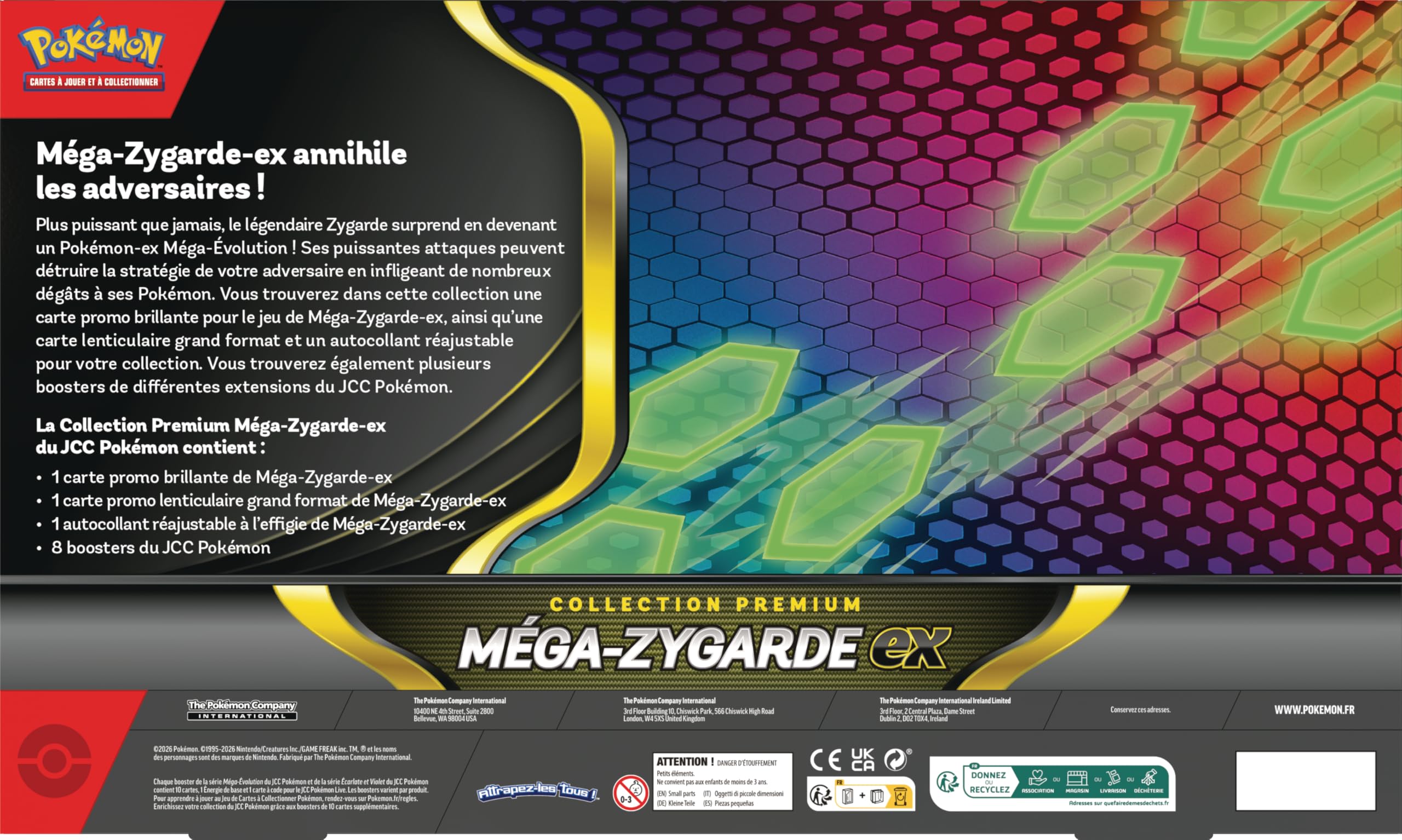 Pokémon : Mega-Zygarde-ex Premium-Kollektion (1 Promo-Karte, 1 große lentikuläre Karte, 1 anpassbarer Aufkleber und 8 Boosterpacks